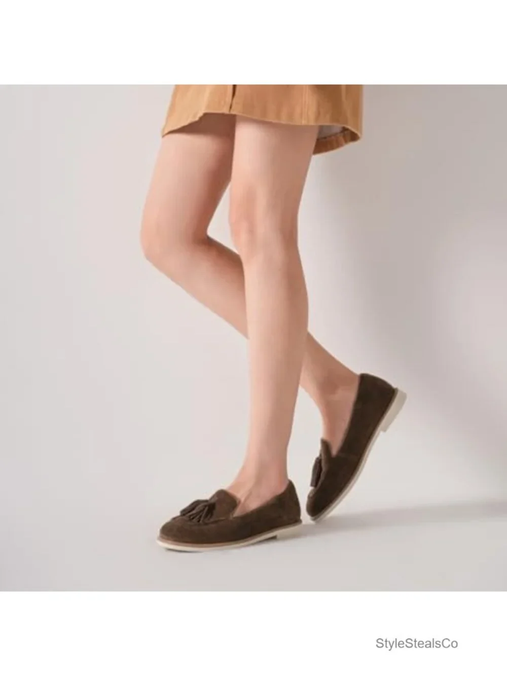 Premium Cow Suede Tassel Loafers Women Slip On